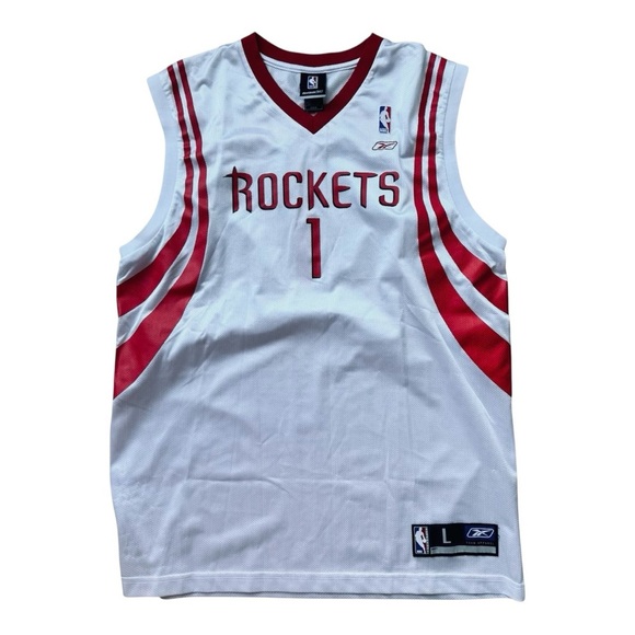 VTG Tracy McGrady Swingman Jersey Houston Rockets #1 White Reebok NBA Size: L - Picture 2 of 4